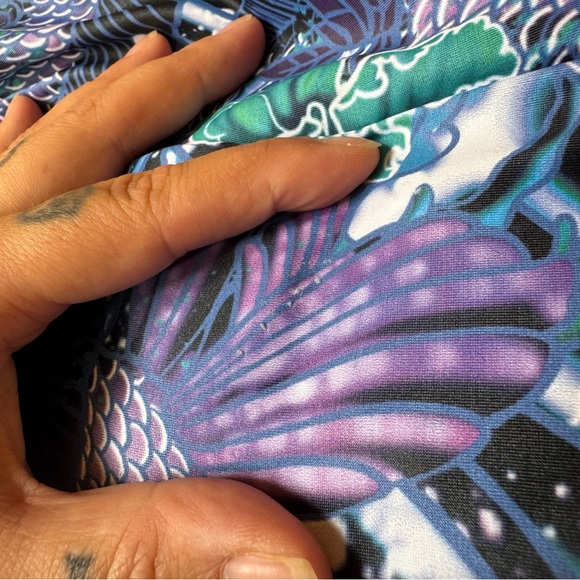 TARTAN AQUA VS KOI PURPLE INSIDE OUT DRESS - LIMITED BlackMilk - Picture 5 of 5